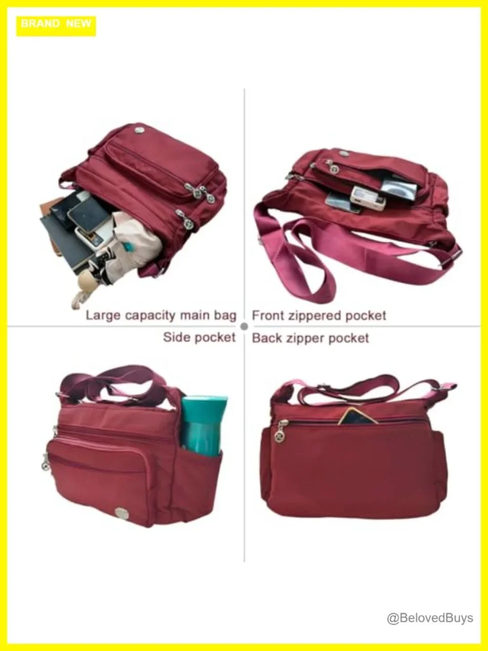 Women Crossbody Bag Shoulder Handbag Roomy Multiple Pockets Purse Tote Satchel